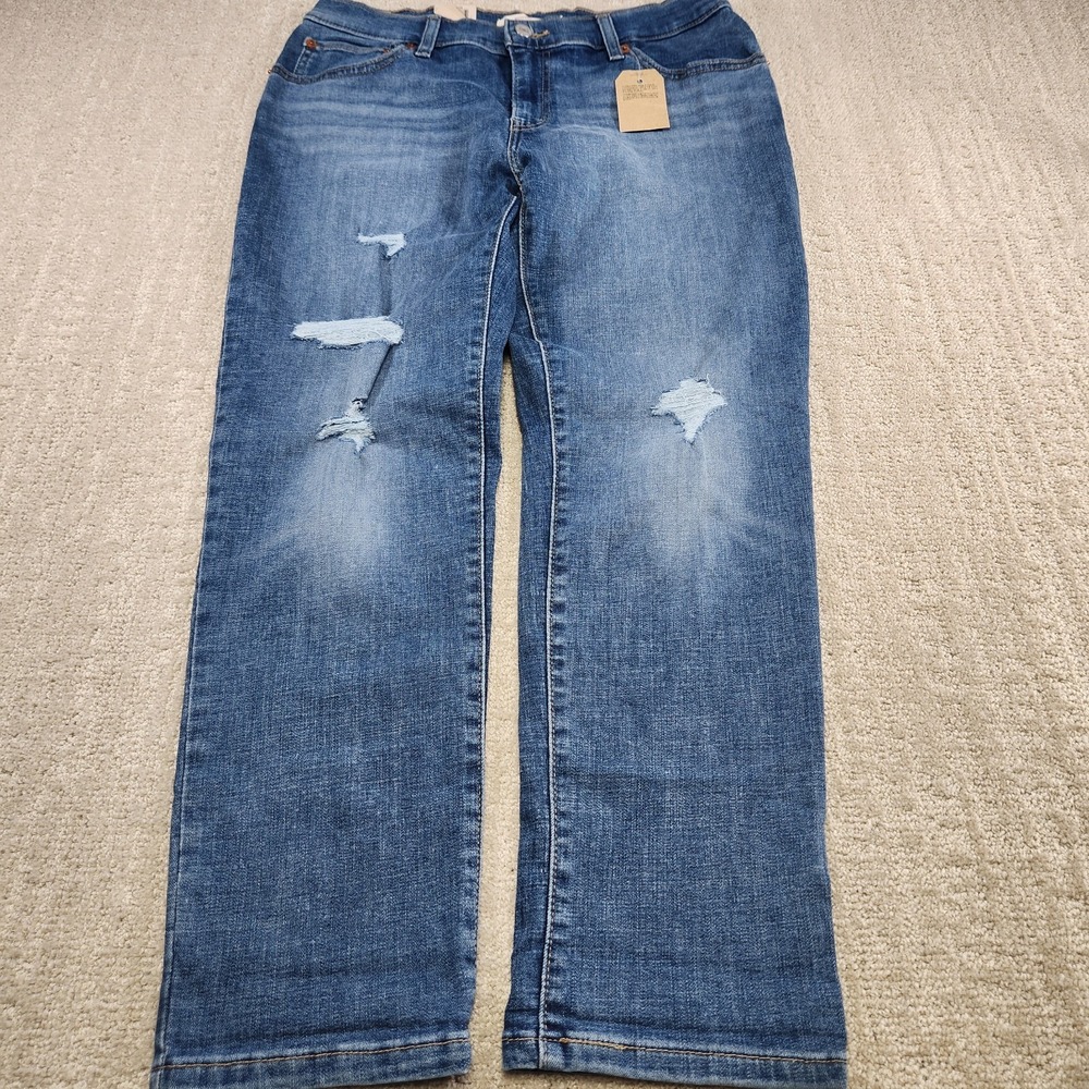 Levis Jeans Women 4 27x27 Boyfriend Fit Relaxed Taper Stretch Denim Distressed
